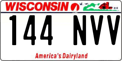 WI license plate 144NVV