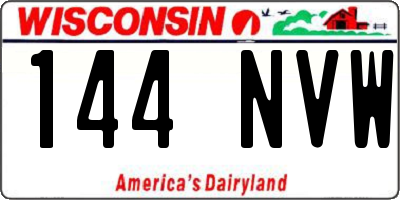 WI license plate 144NVW