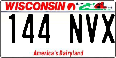 WI license plate 144NVX