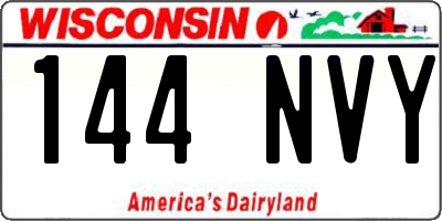 WI license plate 144NVY