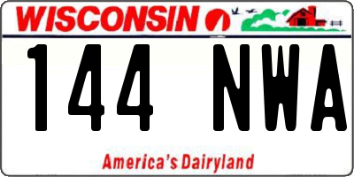 WI license plate 144NWA