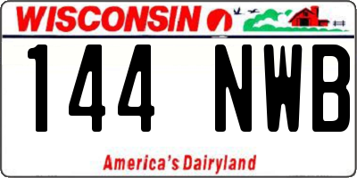 WI license plate 144NWB