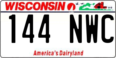 WI license plate 144NWC