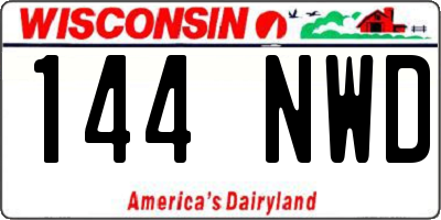 WI license plate 144NWD