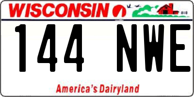 WI license plate 144NWE