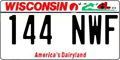 WI license plate 144NWF