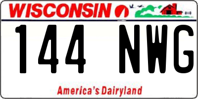 WI license plate 144NWG