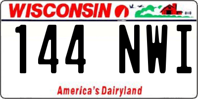 WI license plate 144NWI