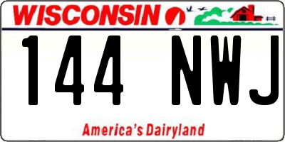 WI license plate 144NWJ
