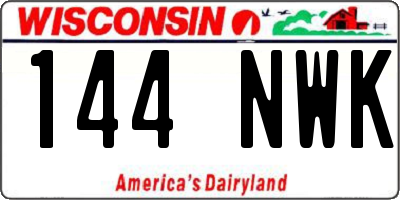 WI license plate 144NWK