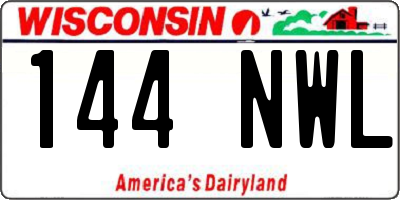 WI license plate 144NWL