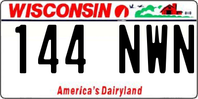 WI license plate 144NWN