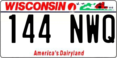 WI license plate 144NWQ