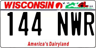 WI license plate 144NWR