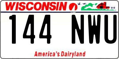 WI license plate 144NWU