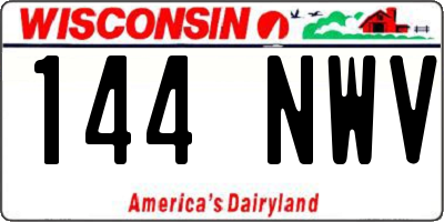 WI license plate 144NWV