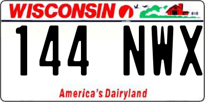 WI license plate 144NWX