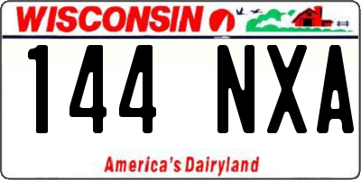 WI license plate 144NXA