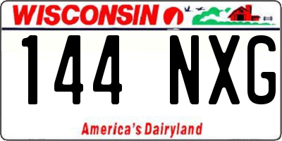 WI license plate 144NXG