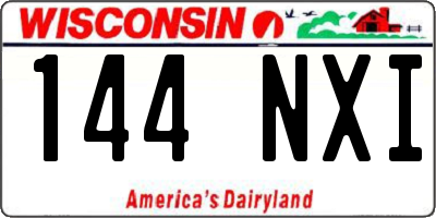 WI license plate 144NXI