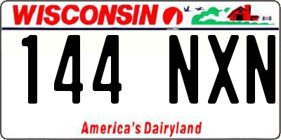 WI license plate 144NXN