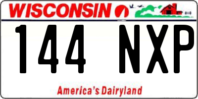 WI license plate 144NXP