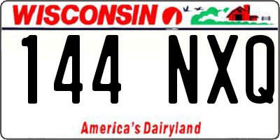WI license plate 144NXQ