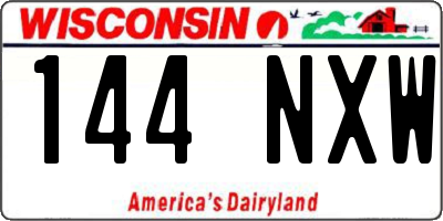 WI license plate 144NXW