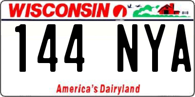WI license plate 144NYA