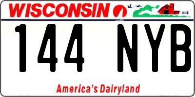 WI license plate 144NYB