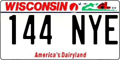 WI license plate 144NYE