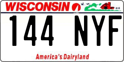 WI license plate 144NYF