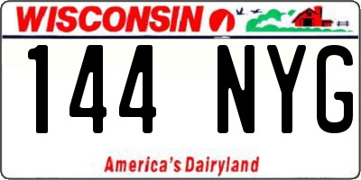WI license plate 144NYG
