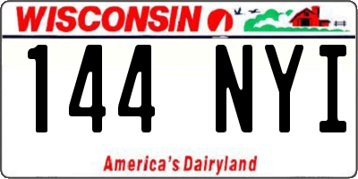 WI license plate 144NYI