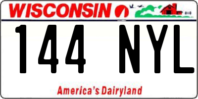 WI license plate 144NYL