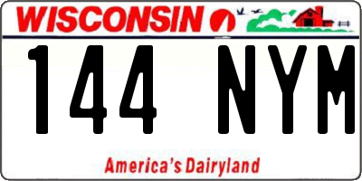 WI license plate 144NYM
