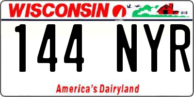 WI license plate 144NYR