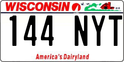 WI license plate 144NYT
