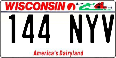 WI license plate 144NYV
