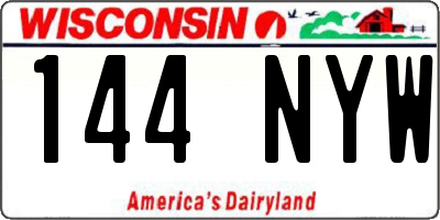 WI license plate 144NYW