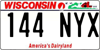 WI license plate 144NYX