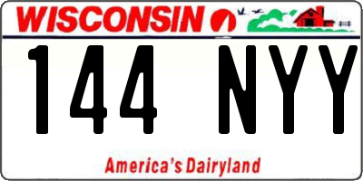 WI license plate 144NYY