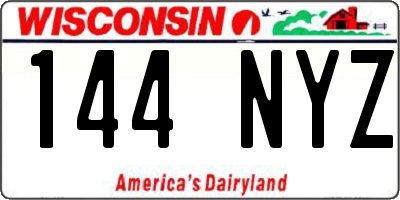 WI license plate 144NYZ