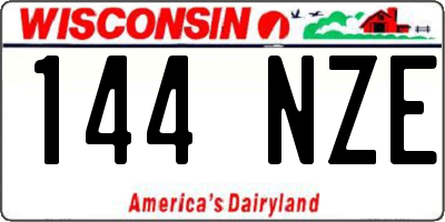 WI license plate 144NZE
