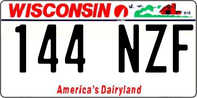 WI license plate 144NZF