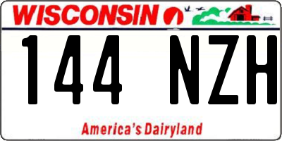 WI license plate 144NZH