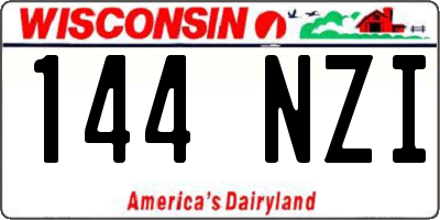 WI license plate 144NZI