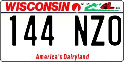 WI license plate 144NZO