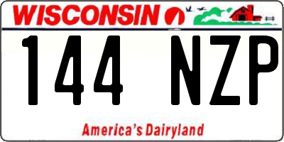 WI license plate 144NZP
