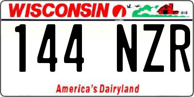 WI license plate 144NZR